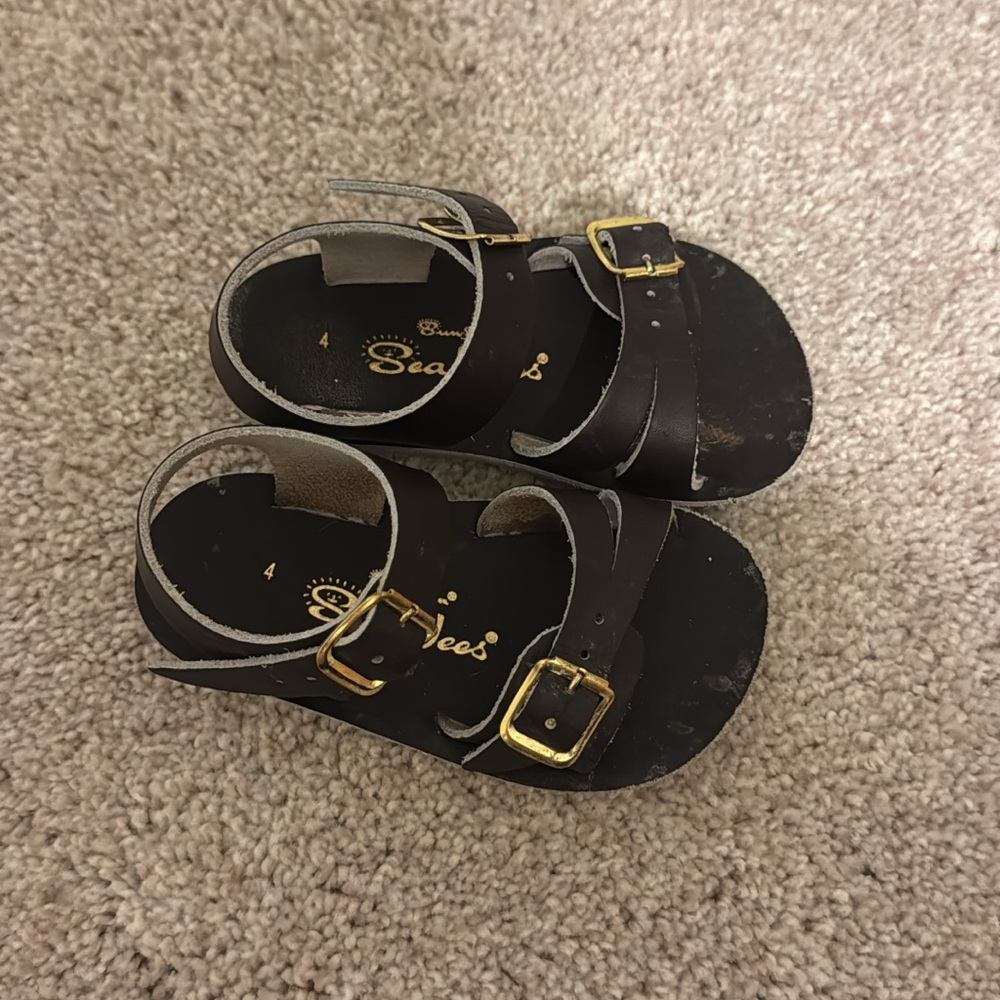 Sun sans Brown Leather Kids Sandals